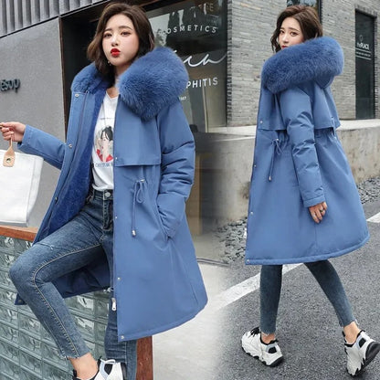 Women’s Long Fur-Collar Winter Parka
