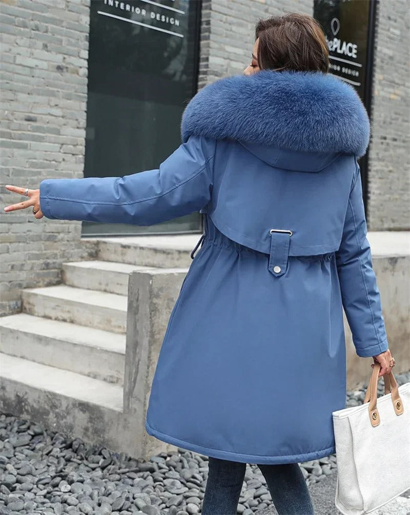 Women’s Long Fur-Collar Winter Parka