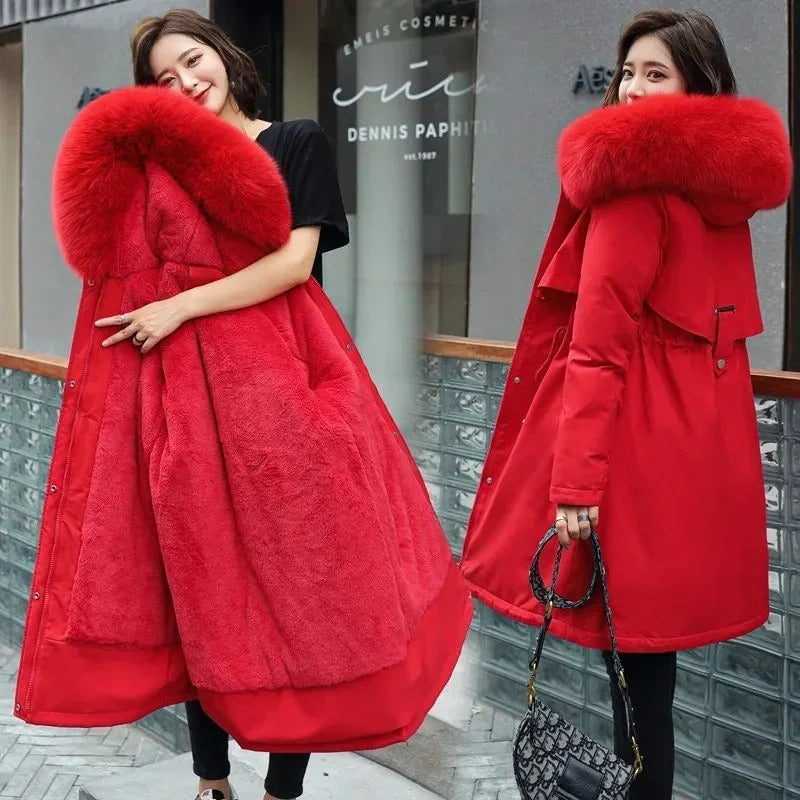 Women’s Long Fur-Collar Winter Parka