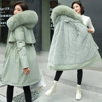 Women’s Long Fur-Collar Winter Parka